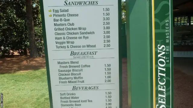 Augusta - Masters menu