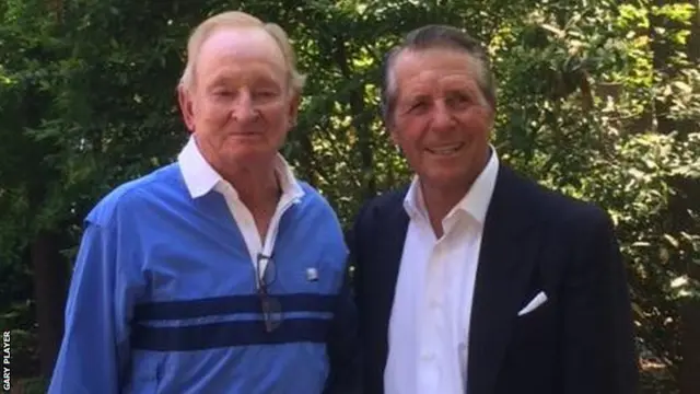 11-times grand slam tennis champion Rod Laver alongside nine-times golf major champion Gary Player