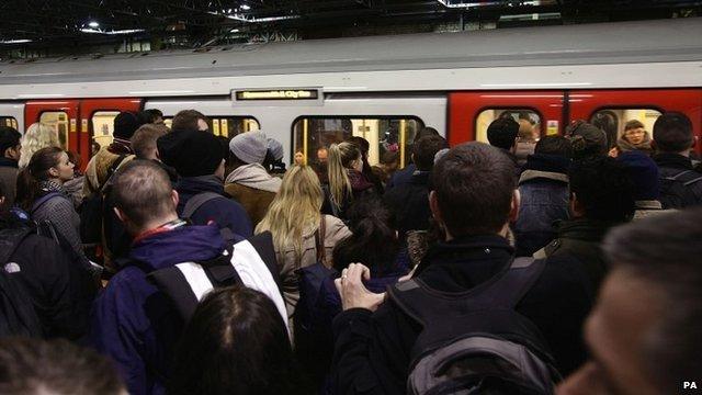 Passengers during the Tube strike