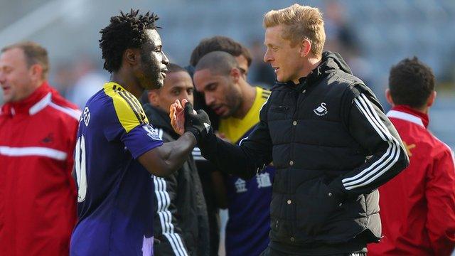 Swansea head coach Garry Monk says Wilfried Bony is 'invaluable'