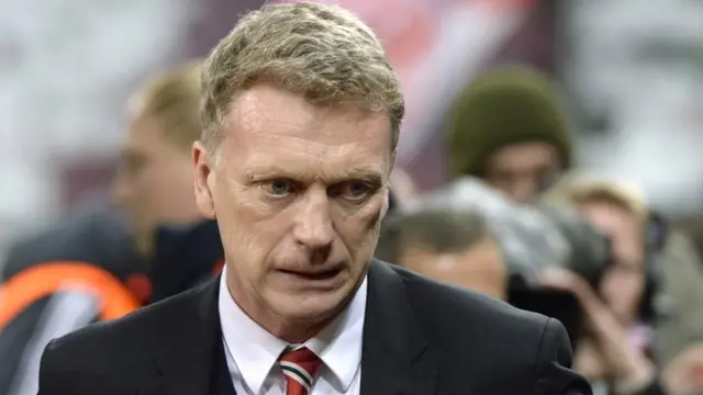 David Moyes following Manchester United's exit in the Champions League to Bayern Munich