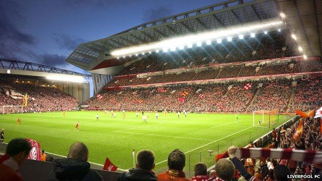 Artist's impression of the new Anfield stadium