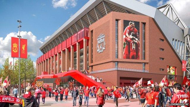 Artist's impression of the new Anfield stadium