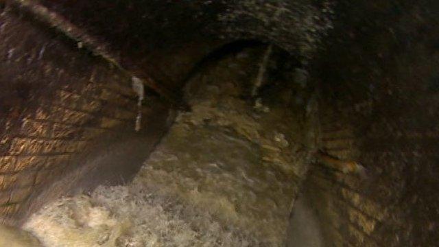 A 'fatberg' blocks a sewer