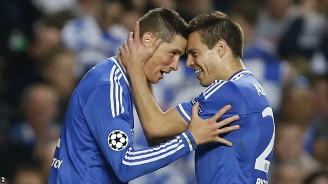 Fernando Torres celebrates after goal