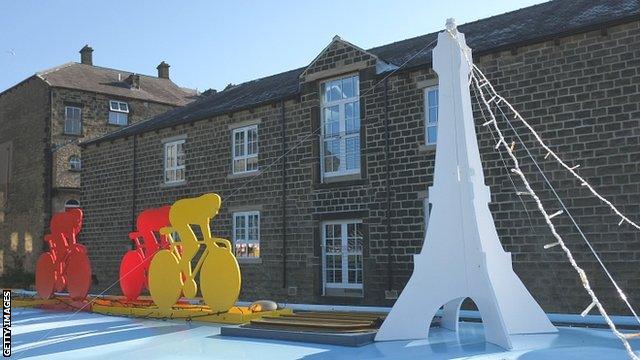 The people of Skipton in north Yorkshire are getting ready for the Tour de France Grand Depart by decorating their canal boats