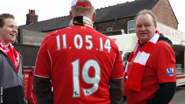 Liverpool fans at Anfield before Newcastle