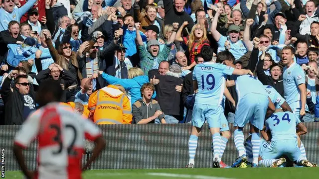 Sergio Aguero scores against QPR