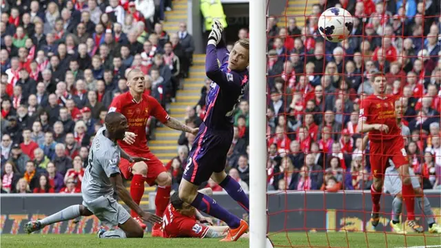 Martin Skrtel scores an own goal