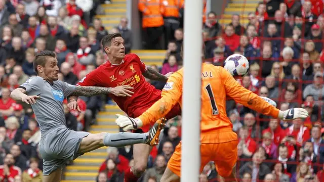 Daniel Agger scores for Liverpool