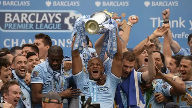 Manchester City celebrate Premier League title win