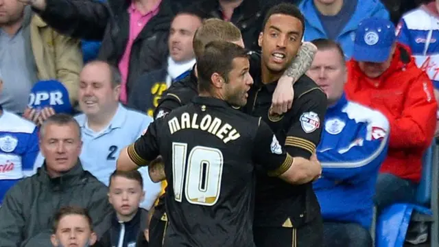 James Perch celebrates after scoring