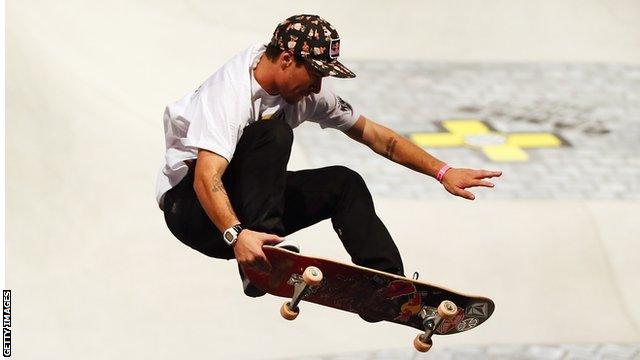 Pedro Barros of Brazil performing during the X-Games