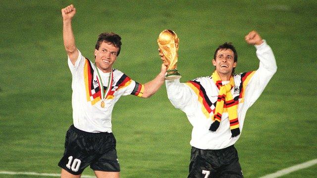 West Germany win the 1990 World Cup