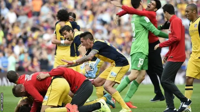 Atletico celebrate winning La Liga