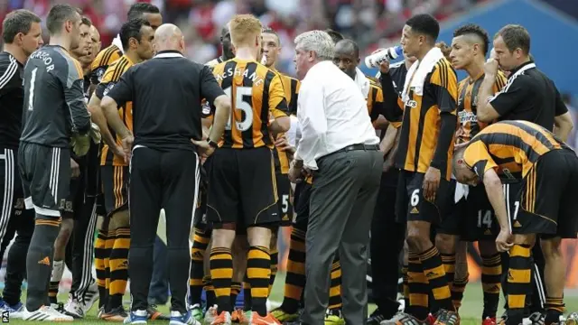 Hull players on the pitch at Wembley