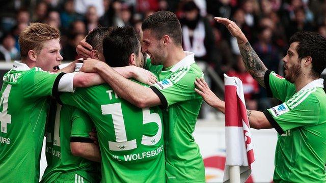 Wolfsburg celebrate a goal