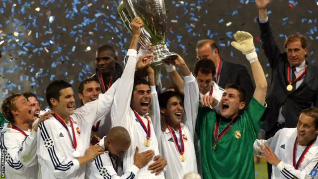 Real Madrid lift the European Cup