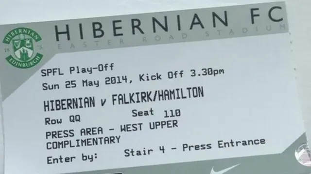 Press pass for play-off at Easter Road