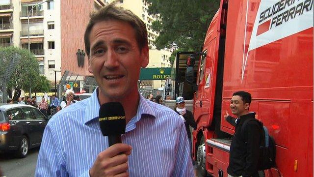 BBC F1 pit-lane reporter Tom Clarkson