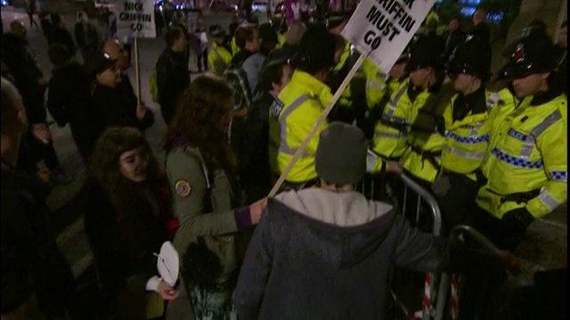 Protesters and police