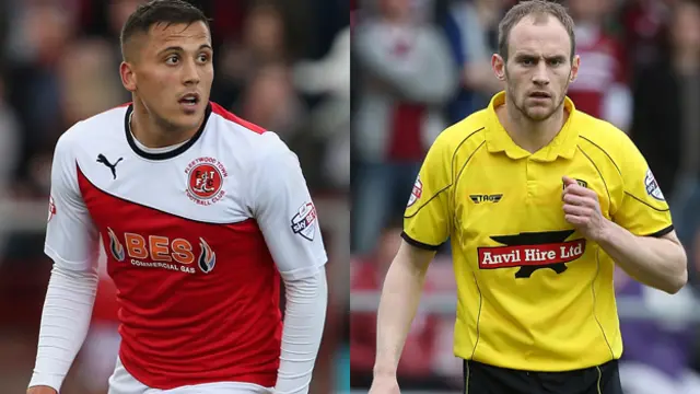 Fleetwood's Antonio Sarcevic and Burton's David Gray