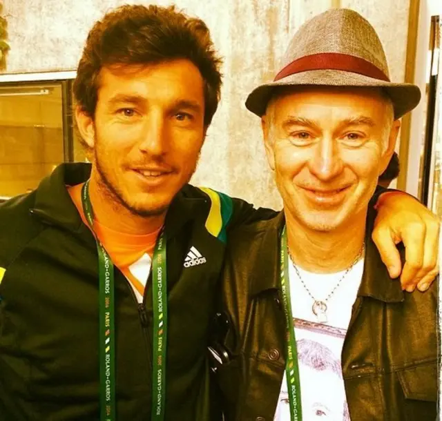 (left to right) Juan Monaco and John McEnroe