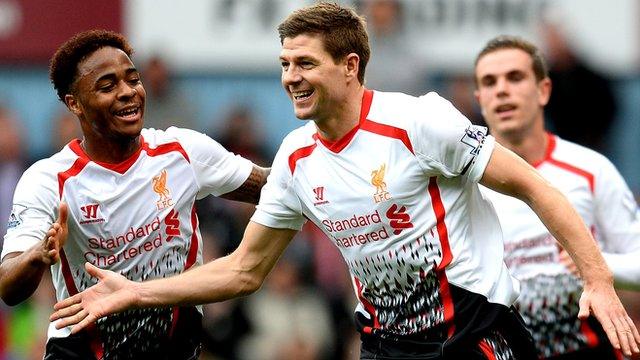 Raheem Sterling, Jordan Henderson and Steven Gerrard