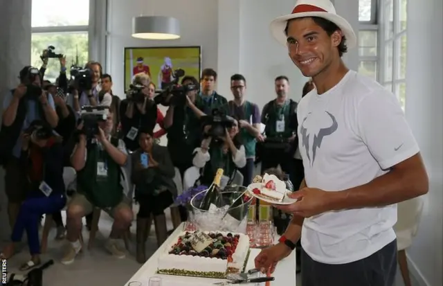 Rafael Nadal celebrates his 28th birthday