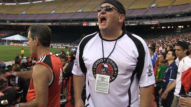 Members of Barra Brava at a soccer match