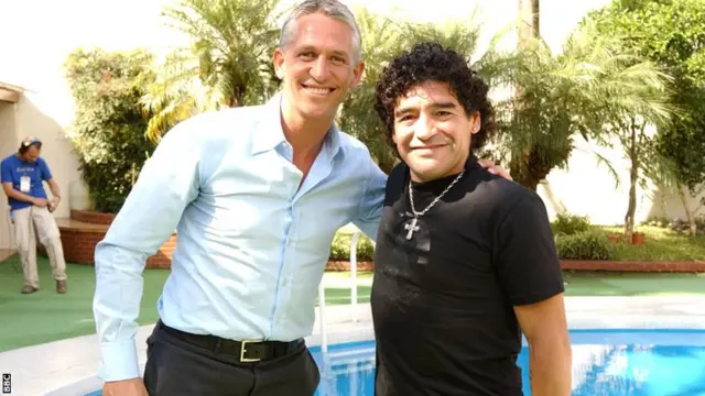 Gary Lineker meets Diego Maradona in 2006