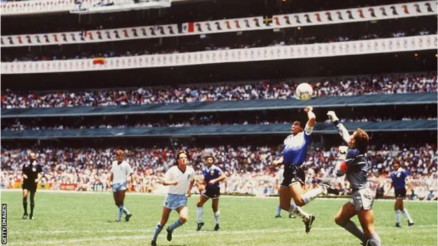 An alternative view of Diego Maradona's hand of god goal against England