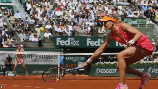 Eugenie Bouchard returns serve