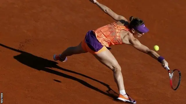 Simona Halep plays a shot