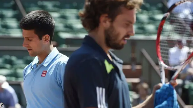 Novak Djokovic and Ernests Gulbis