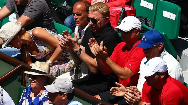 Boris Becker in the crowd at Roland Garros