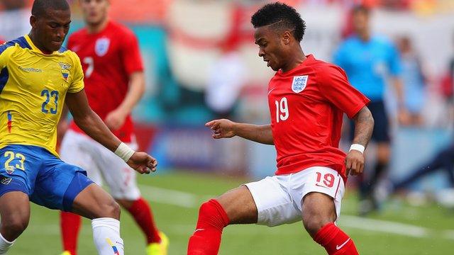 Raheem Sterling (right) in action against Ecuador on Wednesday