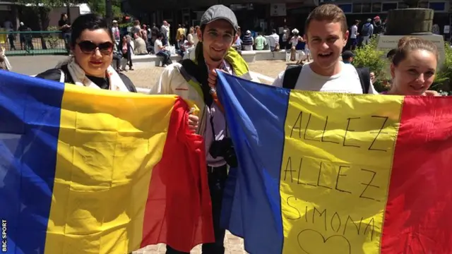 Fans of Simona Halep of Romania