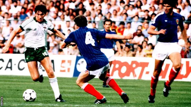 Norman Whiteside against Yugoslavia