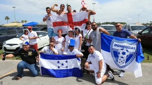 England and Honduras fans in Miami