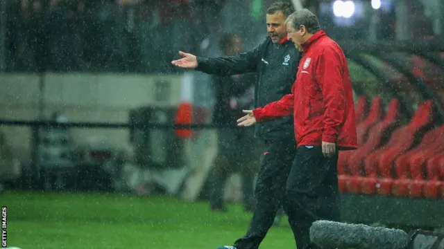 Roy Hodgson in Polish rain