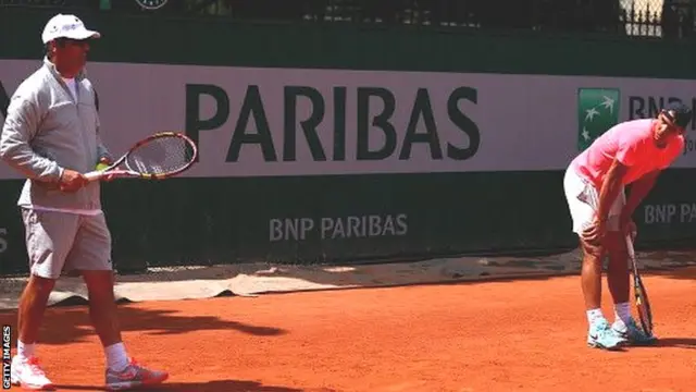 Toni Nadal (left) with Rafael Nadal