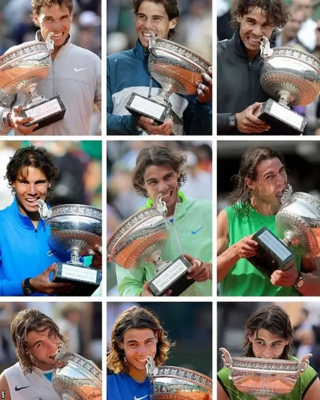 Rafael Nadal's nine trophies