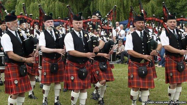 Pipers at the Corby Highland Gathering