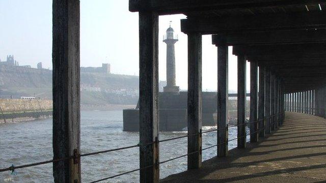 Underneath Whitby pier