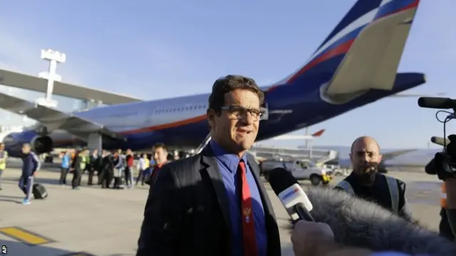 Russian manager Fabio Capello on his arrival in Brazil