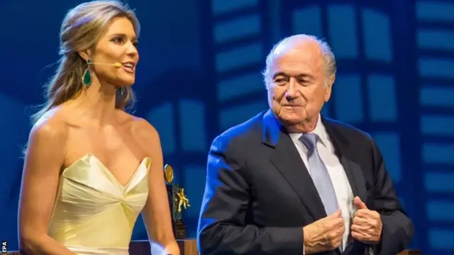 Fifa president Sepp Blatter and Brazilian presenter Fernanda Lima