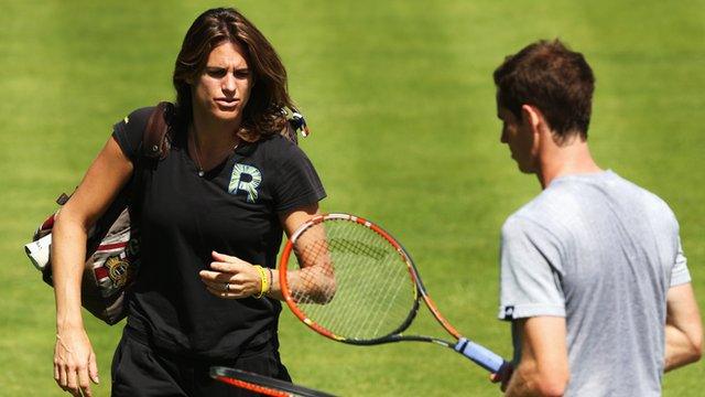 Amelie Mauresmo (left) and Andy Murray