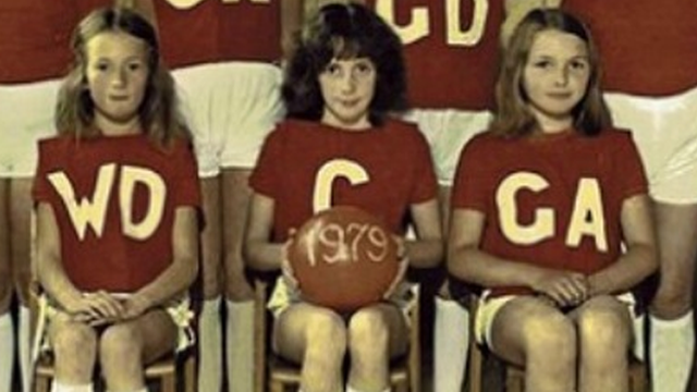 Rebekah Brooks with her school netball team