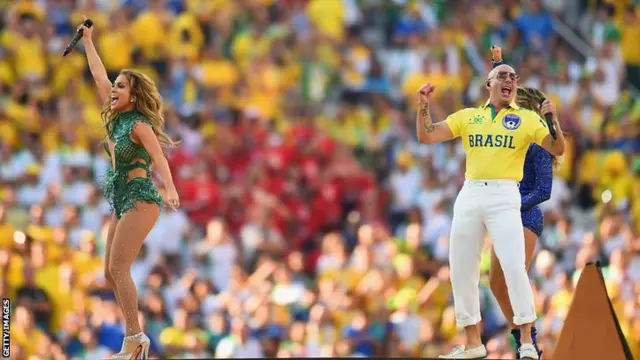 J Lo and Pitbull perform at the opening ceremony of the 2014 Fifa World Cup